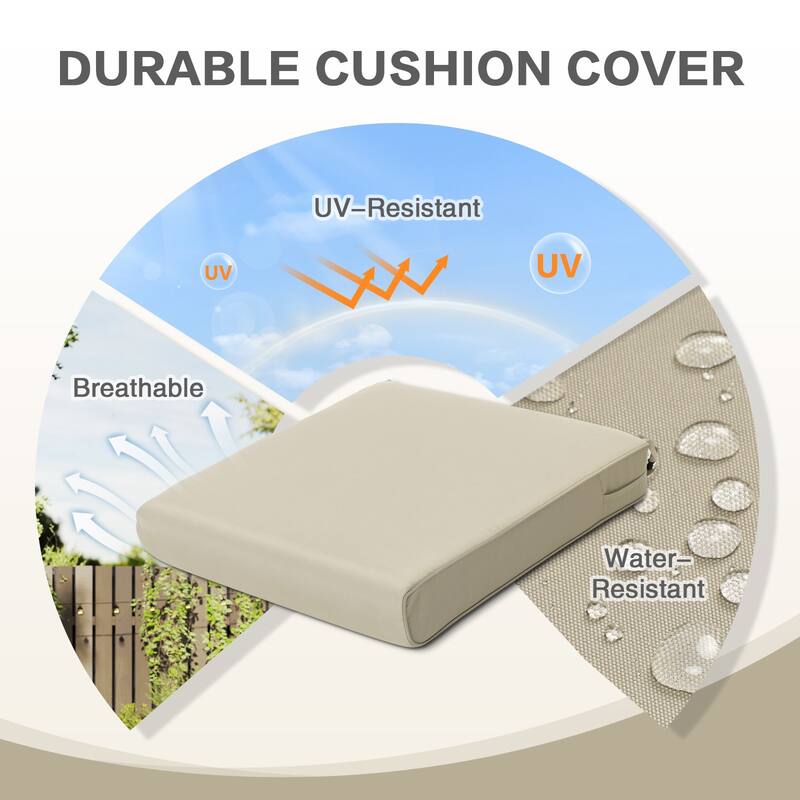 Aoodor Outdoor Removable Chair Cushion with Hidden Zipper（Set of 2）