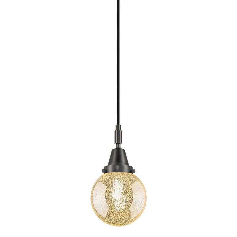 Innovations Lighting 447-1P-11-6 Beacon Pendant Beacon 6" Wide Mini - Matte Black / Mercury