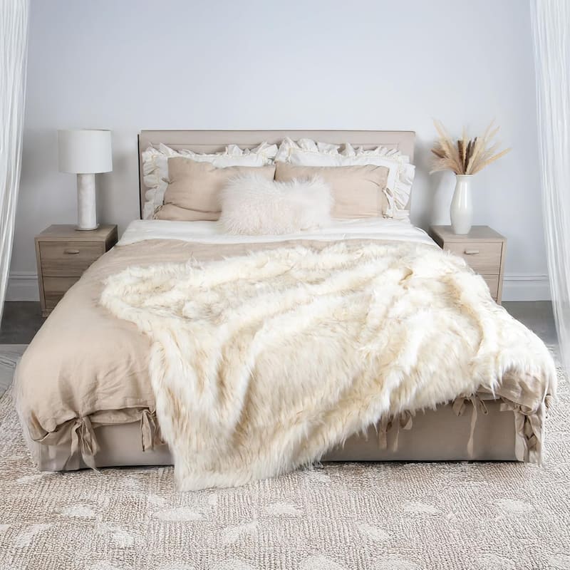 Aurora Home Iced Fox Faux Fur Throw Blanket - 58" x 84"