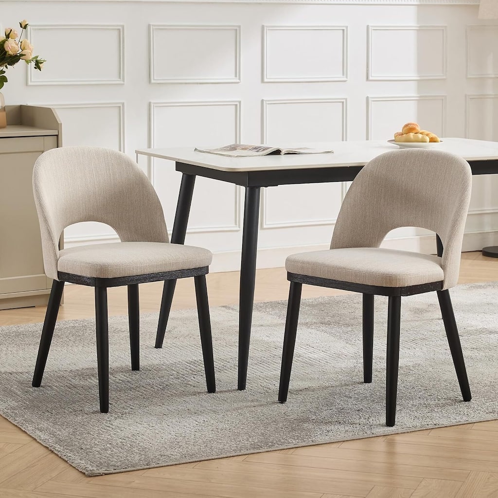 Set of 2 Comfortable Upholstered Kitchen Dining Chairs for Kitchen Restaurant