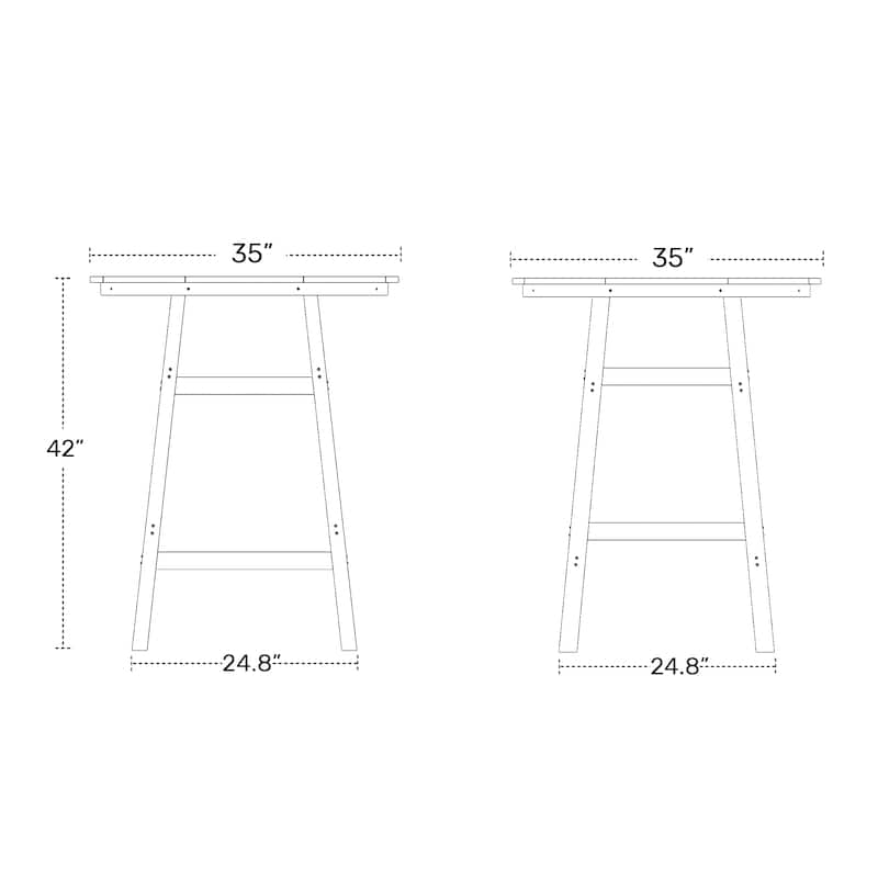 Polytrends Laguna Hdpe All Weather Outdoor Patio 35" Round Bar Table