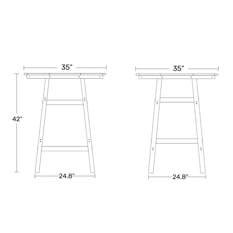Laguna Hdpe All Weather Outdoor Patio Bistro Round Bar Set (5-Piece Set) - Navy Blue