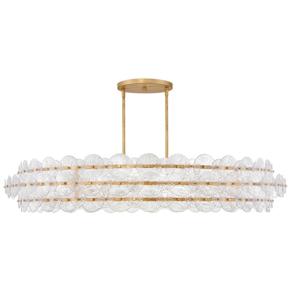 slide 2 of 6, Fredrick Ramond FR30125 Rene 10 Light 60" Wide Ring Chandelier with Distressed Brass