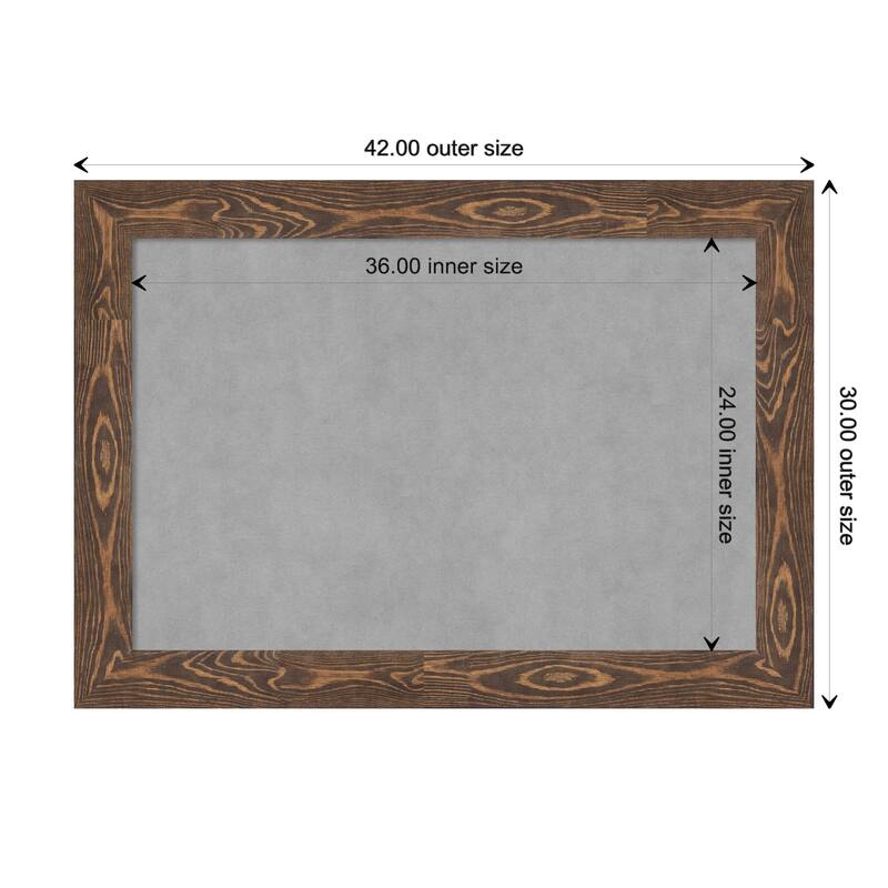 Amanti Art Bridge Brown Framed Magnetic Board - Board Size 36x24