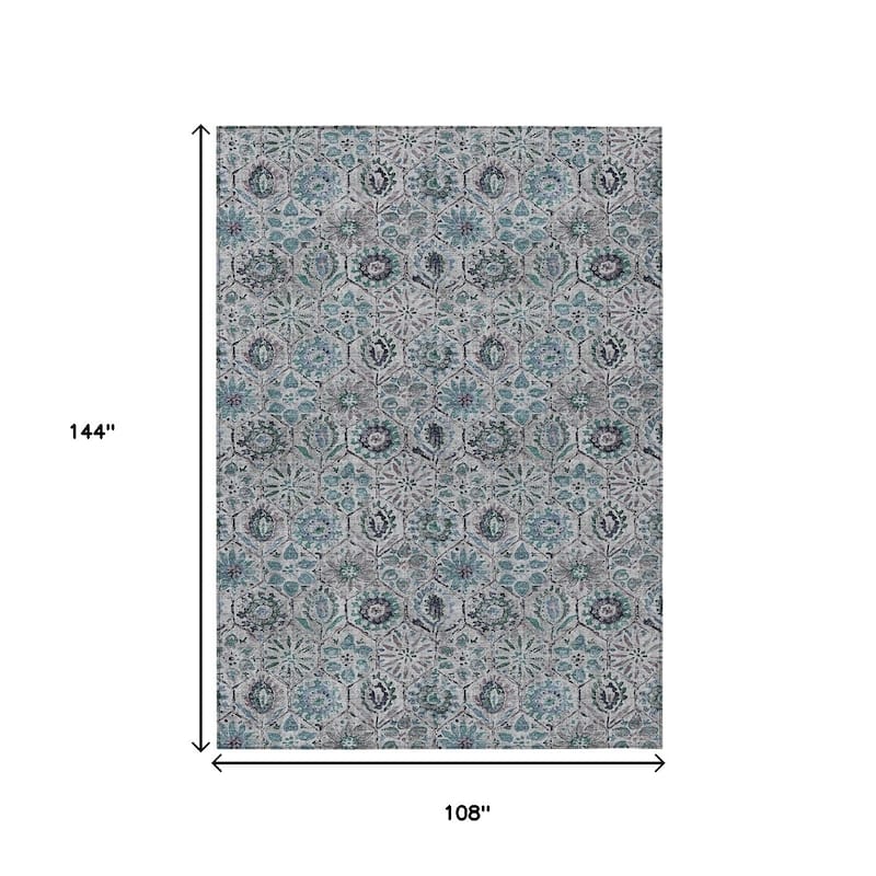 HomeRoots Floral Transitional Rectangle Outdoor Rug
