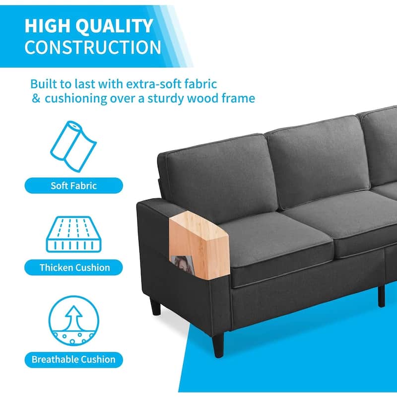 Mixoy Convertible Living Room Furniture Set-Single Sofa/Loveseat/3-Seat Sofa with Ottoman for DIY Combination
