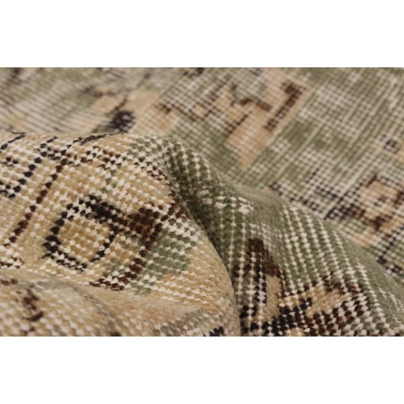 ECARPETGALLERY Hand-knotted Melis Vintage Green Wool Rug - 6'2 x 9'2