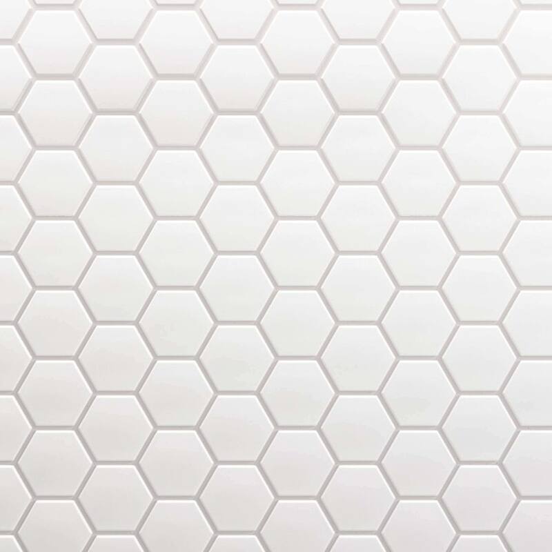 Cruz Bay Studio MKT2854 3" Beehive - 10" x 12" Geometric Floor and - Soft Ivory Matte