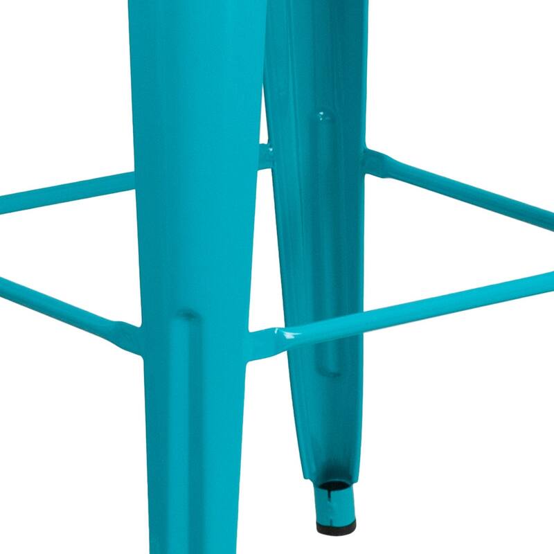 4 Pack 30" High Backless Metal Indoor-Outdoor Barstool with Square Seat