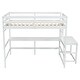 preview thumbnail 17 of 16, Modern Full Size Loft Bed With Built-in Desk and Ladder Platform and Ladders for Bedroom