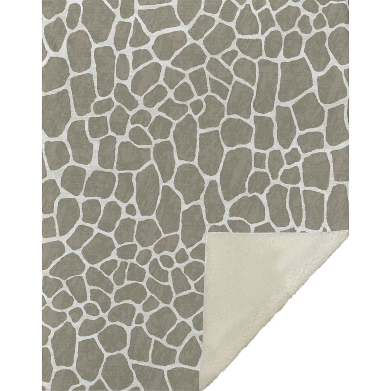 HomeRoots 50" X 70" Taupe And Ivory Giraffe Microfiber Plush Throw Blanket