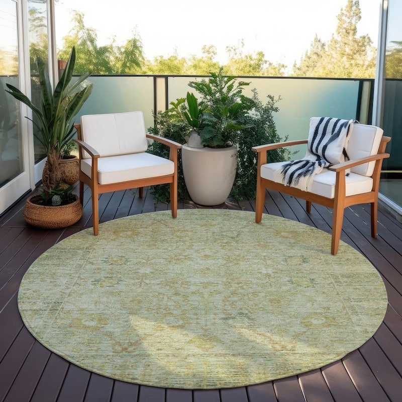 Machine Washable Indoor/ Outdoor Vintage Traditional Chantille Rug