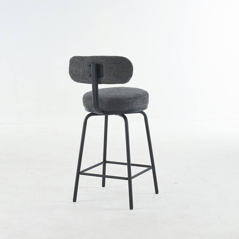 2PCS Boucle Swivel Bar Stools