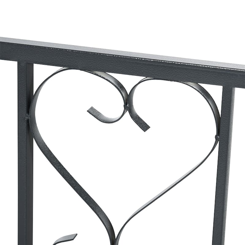 Outsunny 81" Metal Garden Arbor with Double Doors,Locking Gate
