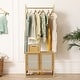 preview thumbnail 9 of 12, Bamboo Garment Rack with Clothes Rail Storage Organiser Freestanding - 21" x 13" x 66"