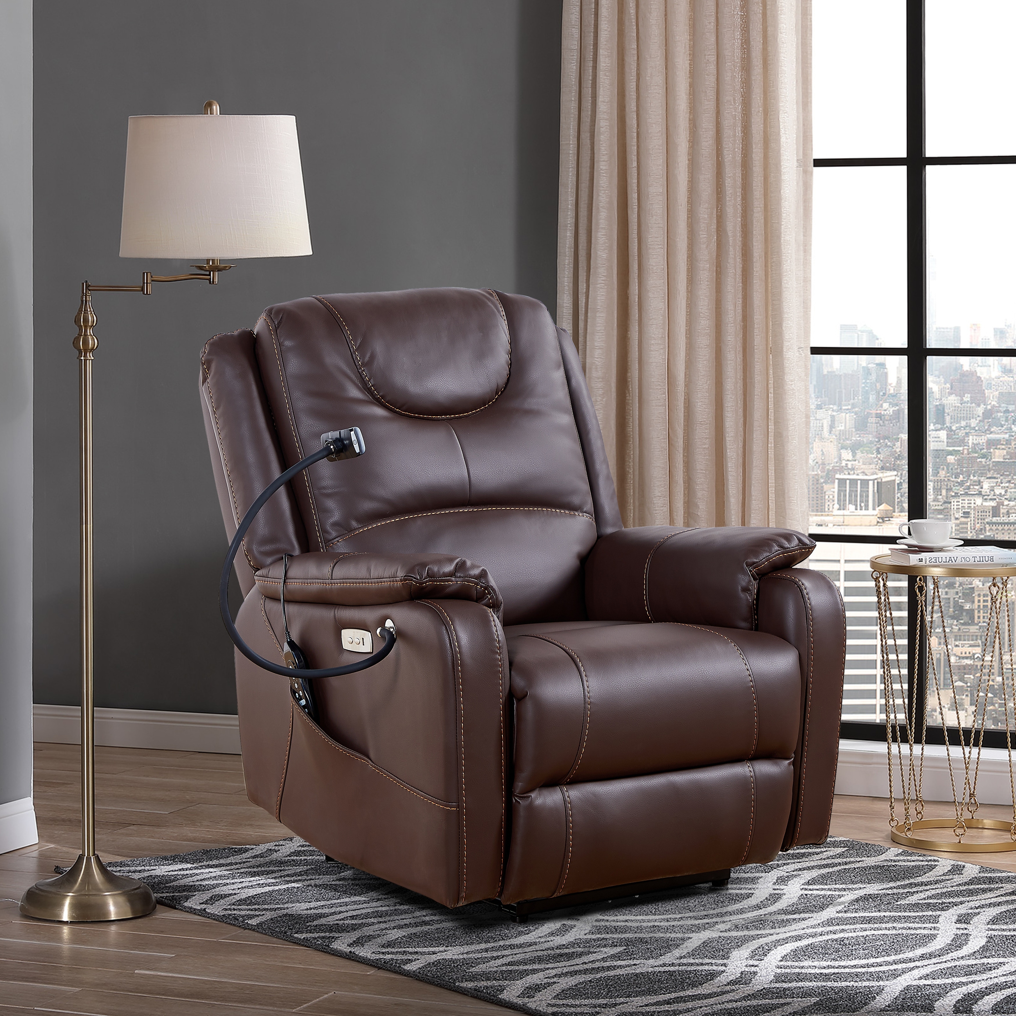 Zero Gravity Power Recliner with Massage, Heat, USB & Phone Holder