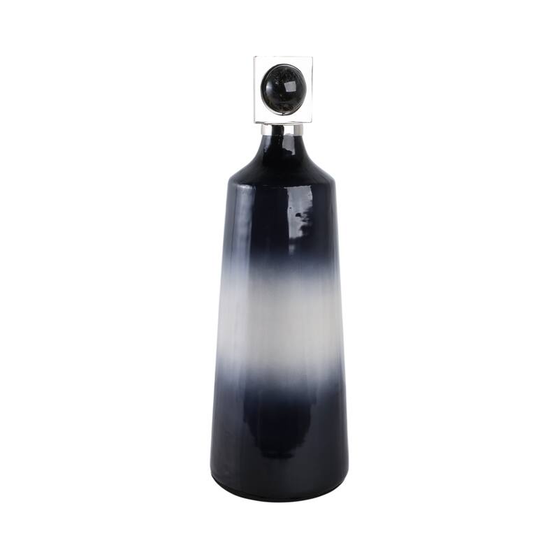 Glass Metal Decorative Vase with Contemporary Single Modern Accents