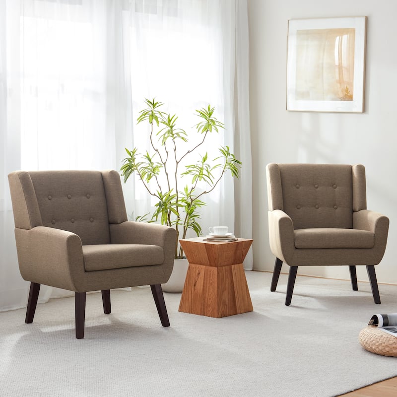 HUIMO Set of 2 Modern Tufted Accent Chair - Brown