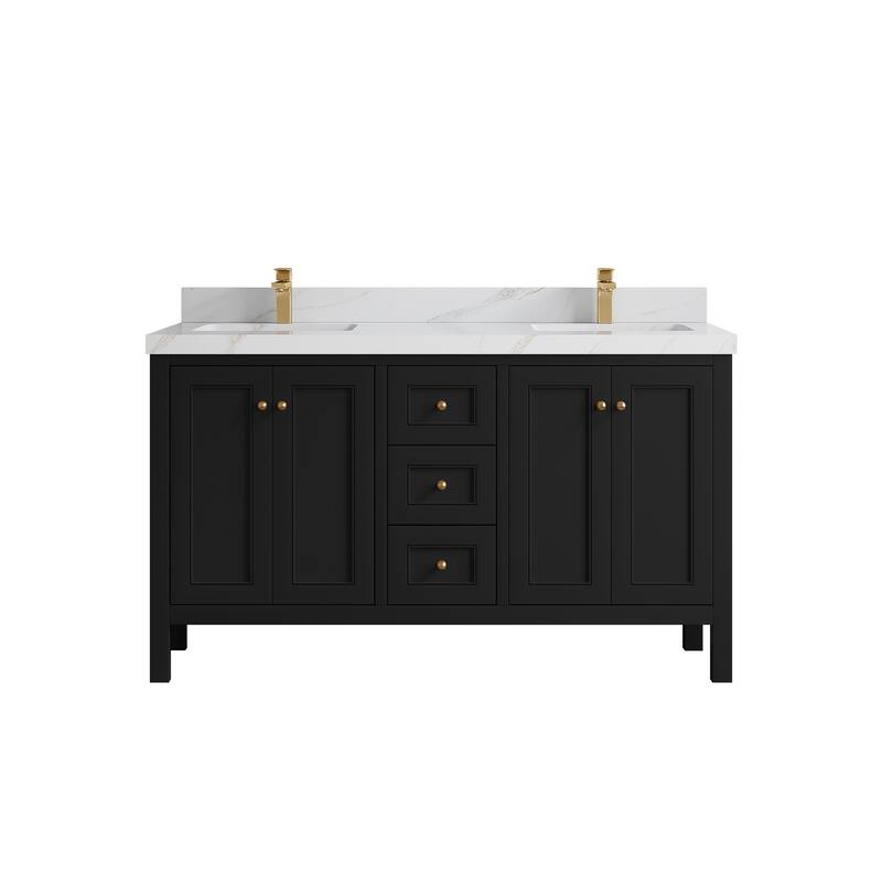 Willow Collections 60 in. W x 22 in. D Nashville Double Bowl Sink Bathroom Vanity with Countertop