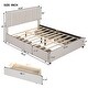preview thumbnail 15 of 16, Queen Size Upholstered Platform Bed with Classic Headboard and 4 Drawers, Linen Fabric,Wooden Slat Mattress Support