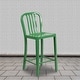 preview thumbnail 93 of 116, 2 Pack 24'' High Metal Indoor-Outdoor Counter Height Stool w/ Vertical Slat Back