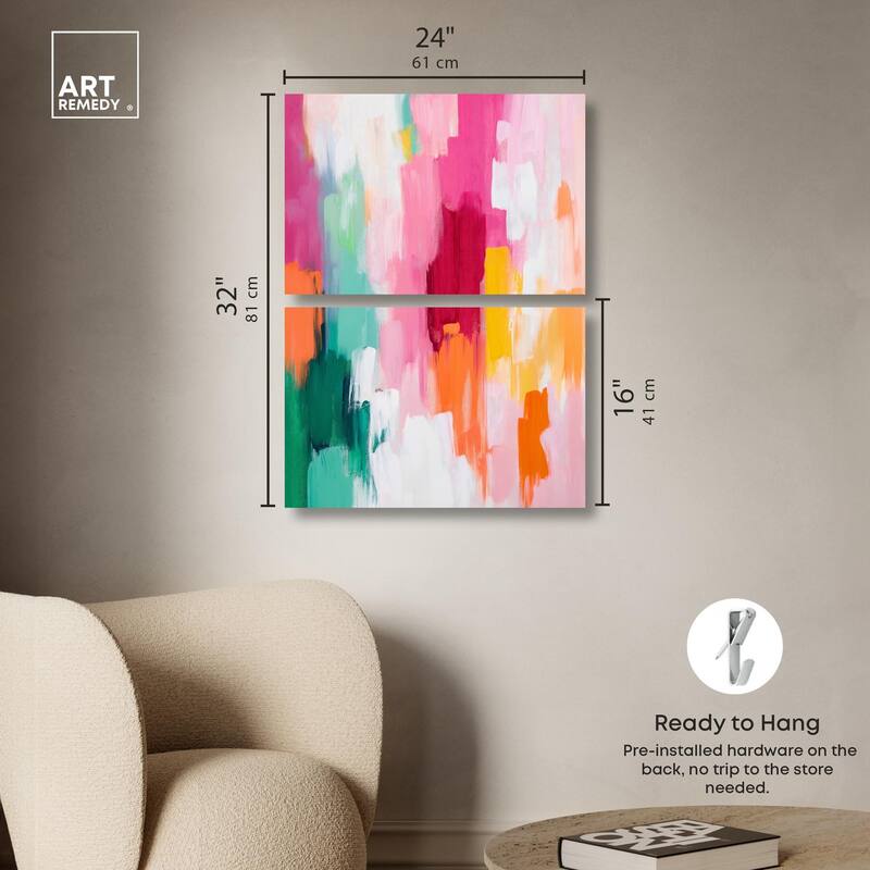 Playful Palette III Canvas Set of 2 by Art Remedy, Gallery Wrapped