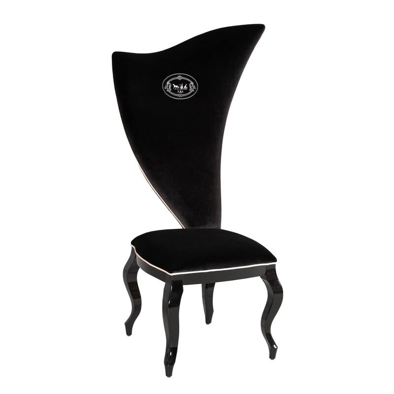 A&X Sovereign Transitional Black Fabric Chair (Set of 2)