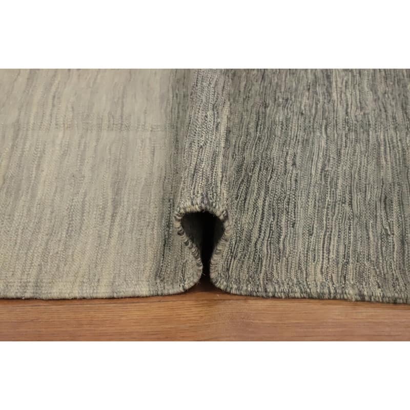 Hand Woven Oriental 100% Wool Carpet Southwestern Tribal Greys & Charcoal Kilim Area Rug - 13' 0'' X 9' 11''