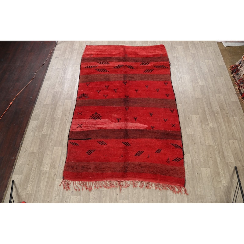 Tribal Moroccan Oriental Home Decor Area Rug Wool Hand-knotted - 6'5" x 10'5"