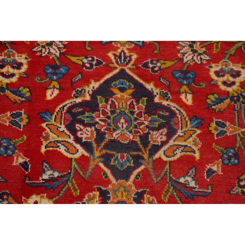 Traditional Kashan Vintage Persian Area Rug Handmade Wool Carpet - 9'8" x 13'2"
