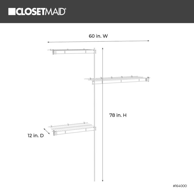 ClosetMaid 60" Wire Closet Organizer Kit