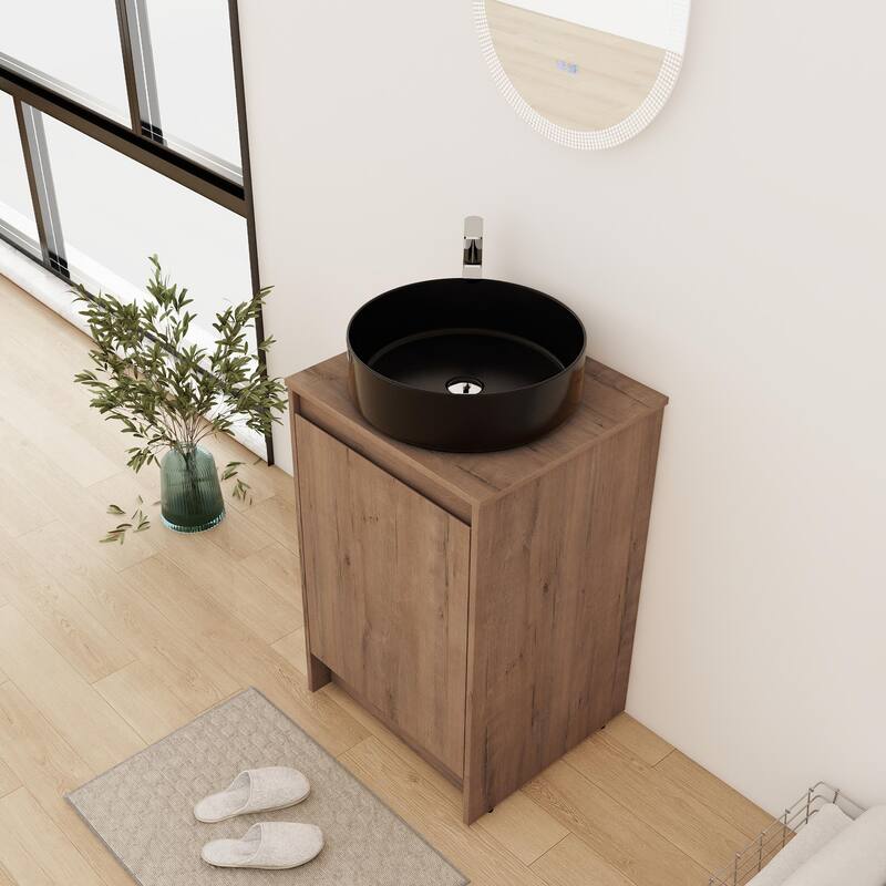 Bathroom Vanity With Sink In 20 Inch, Freestanding Bathroom Vanity With Soft Close Door and Adjustable Shelf