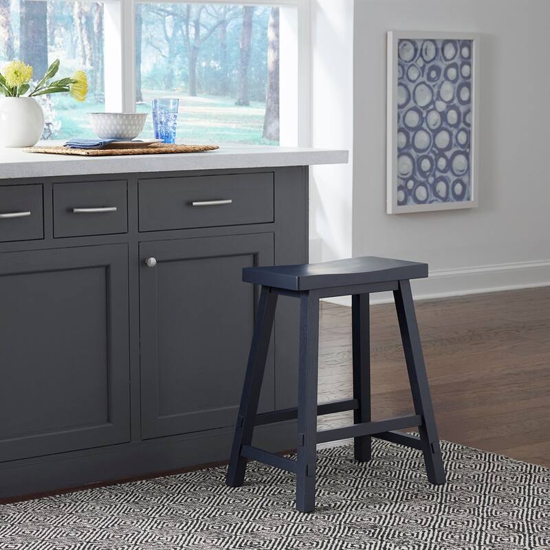 Creations Multi 24 Inch Sawhorse Counter Stool- Navy - Navy Blue