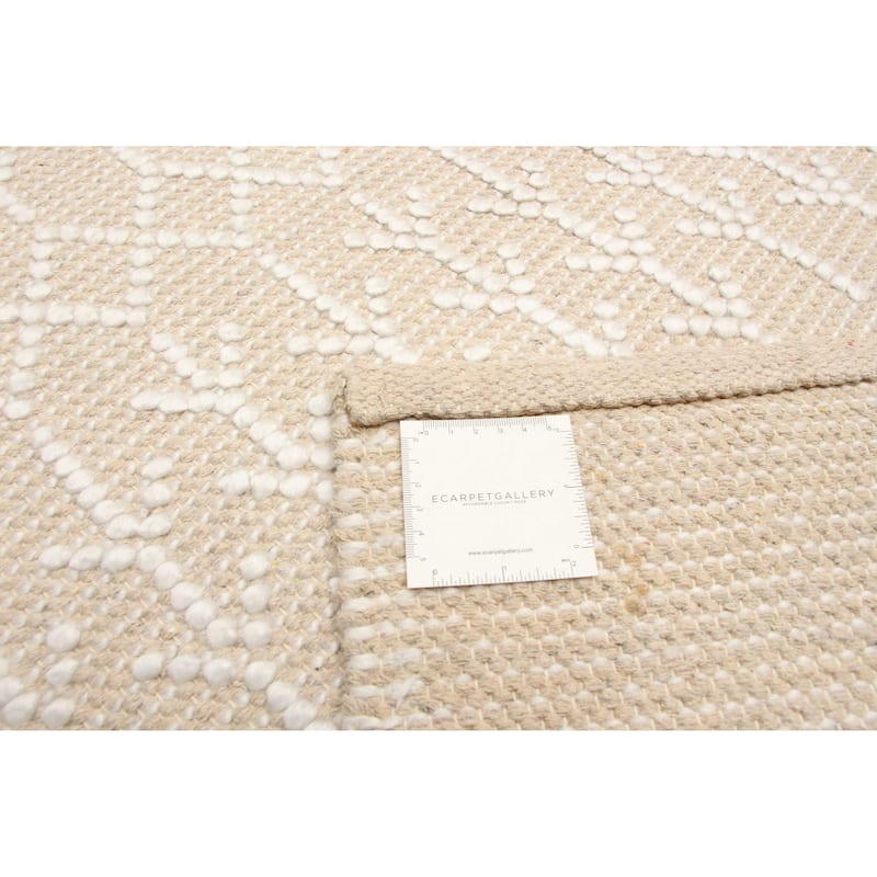 ECARPETGALLERY Braid weave Sienna Cream Wool Rug - 5'0 x 8'0