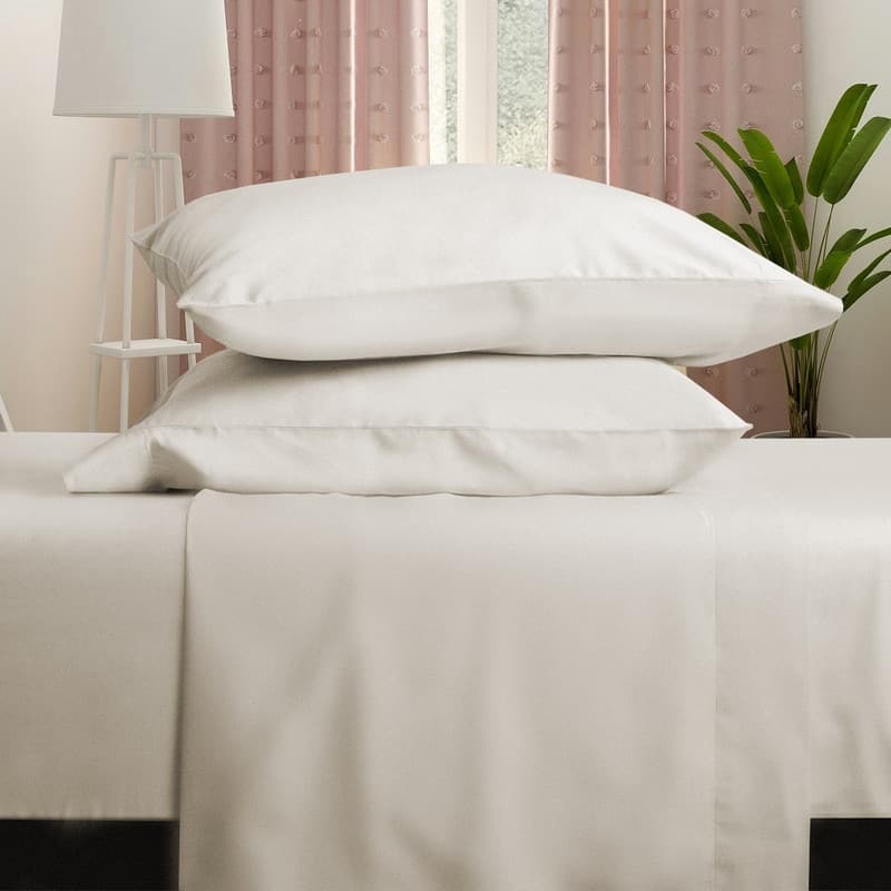 Farm to Home Dreamy Cotton Sheet Set, Cool 300TC Sateen - Pearl - King