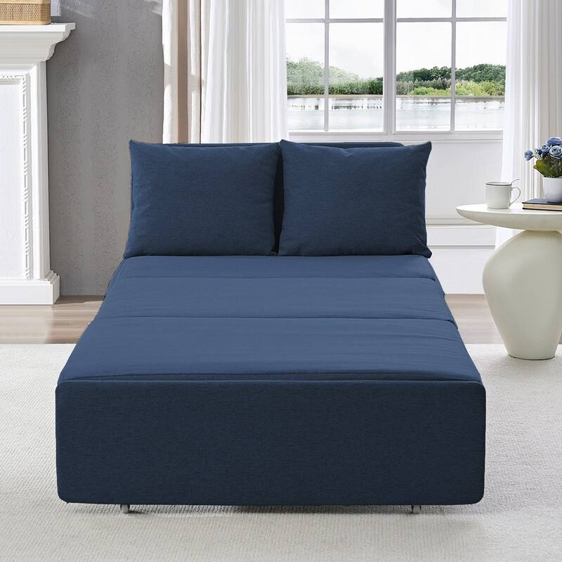 Mixoy Full Size Queen Size Sofa Bed,2 in 1 Convertible Linen 1-Seater/Loveseat Sleeper Sofa Couch with Cushions