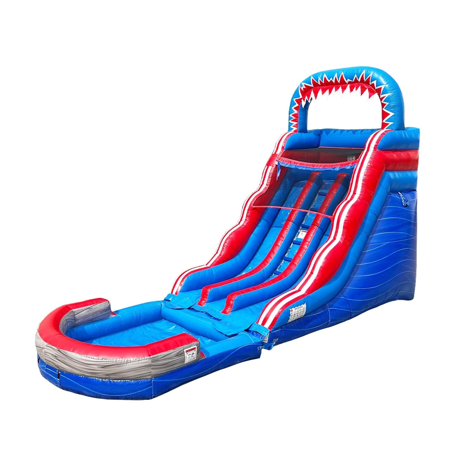 HeroKiddo 17' Rocket Rush Dual Lane Water Slide with Detachable Pool - 9 x 25 x 17