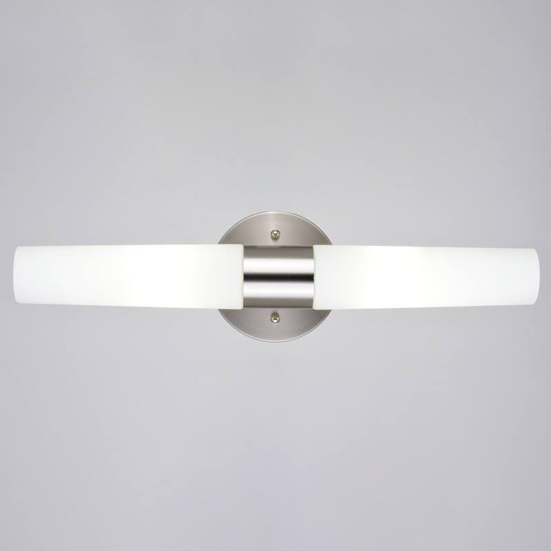 Elliot 2 Light LED Compatible Contemporary Bathroom Vanity Wall Sconce Fixture White Glass