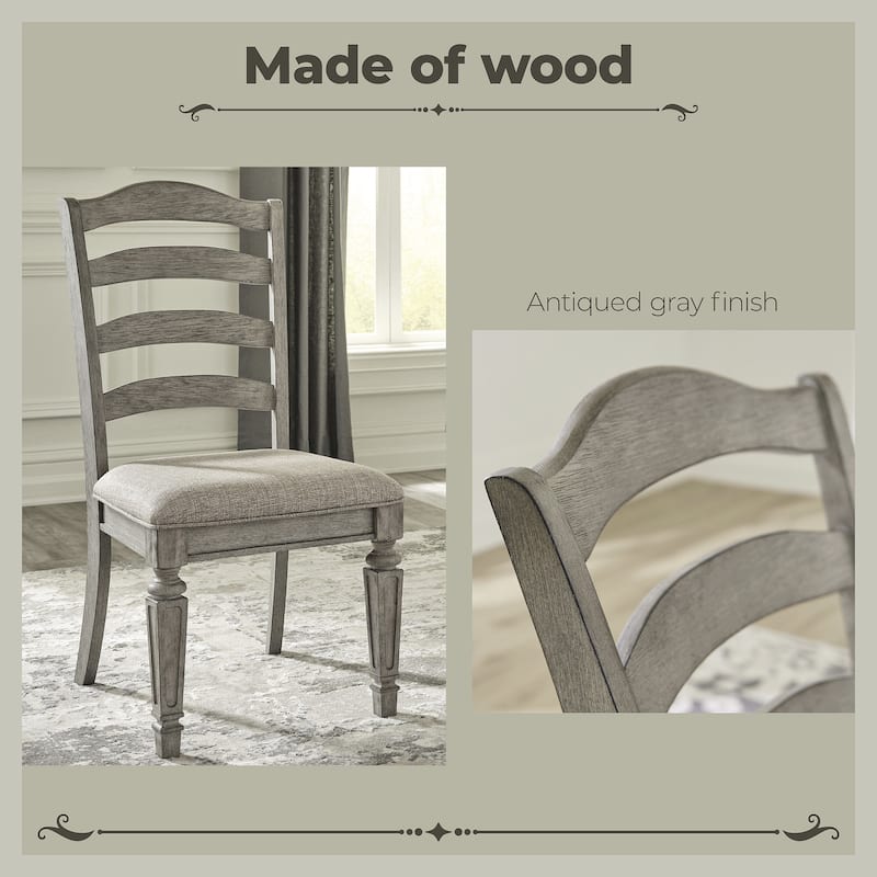 Ashley Furniture Lodenbay Antique Gray Dining Upholstered Side Chair (Set of 2) - 20"W x 25"D x 41"H