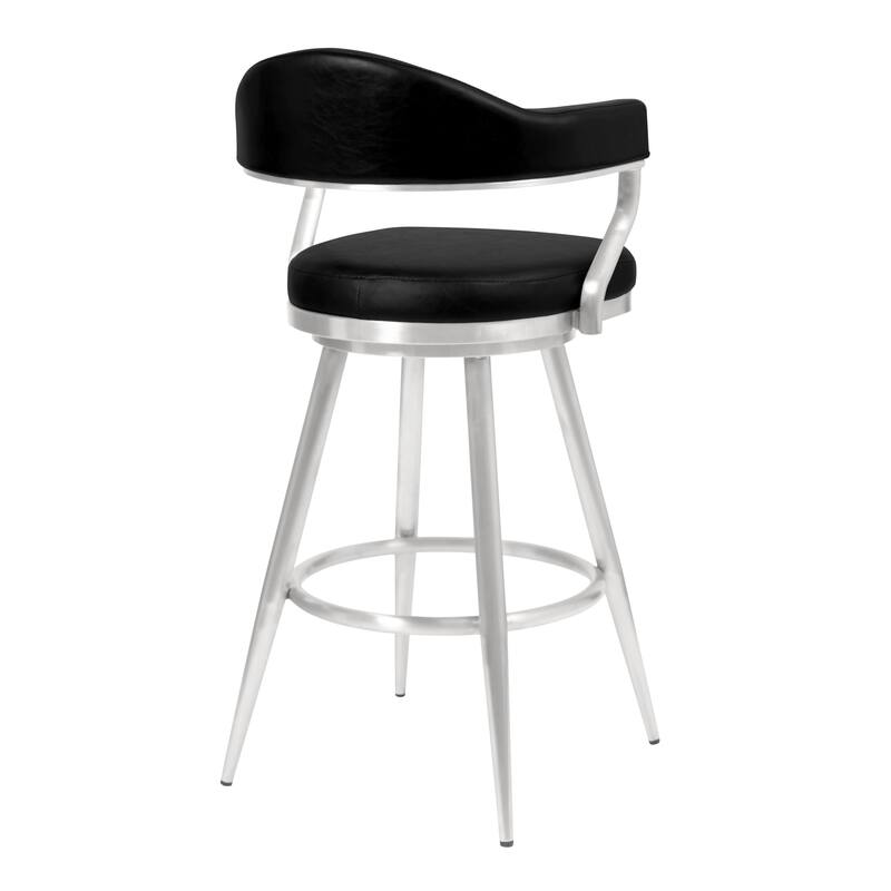 Justin Upholstered Bar or Counter Height Chair Swivel Barstool with Arms
