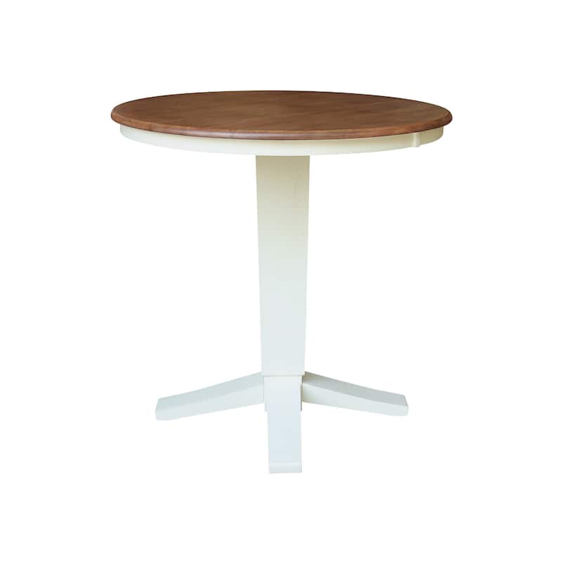 36 in Solid Wood Round Top Pedestal Dining Table