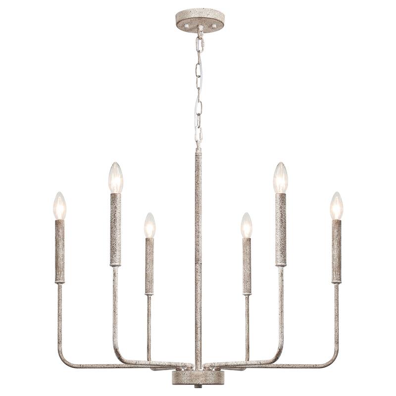 6-Light W26.18" x H66.92" Candle Chandelier for Living Room Kitchen Island
