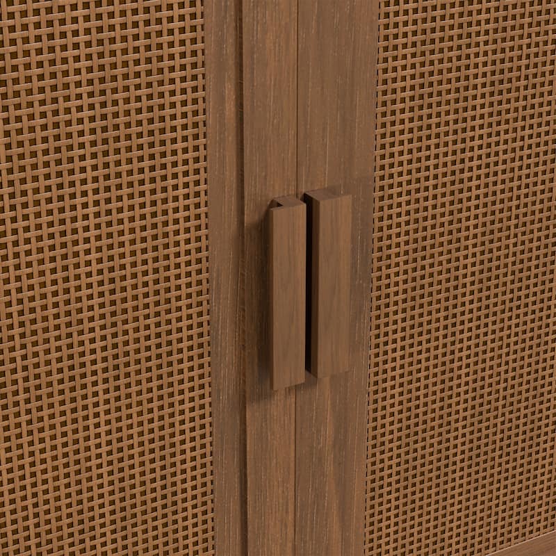 Modular Sideboard Cabinet with Storage Farmhouse Buffet Cabinet with Rattan Panels for Living Room Kitchen Dining Room Entryway