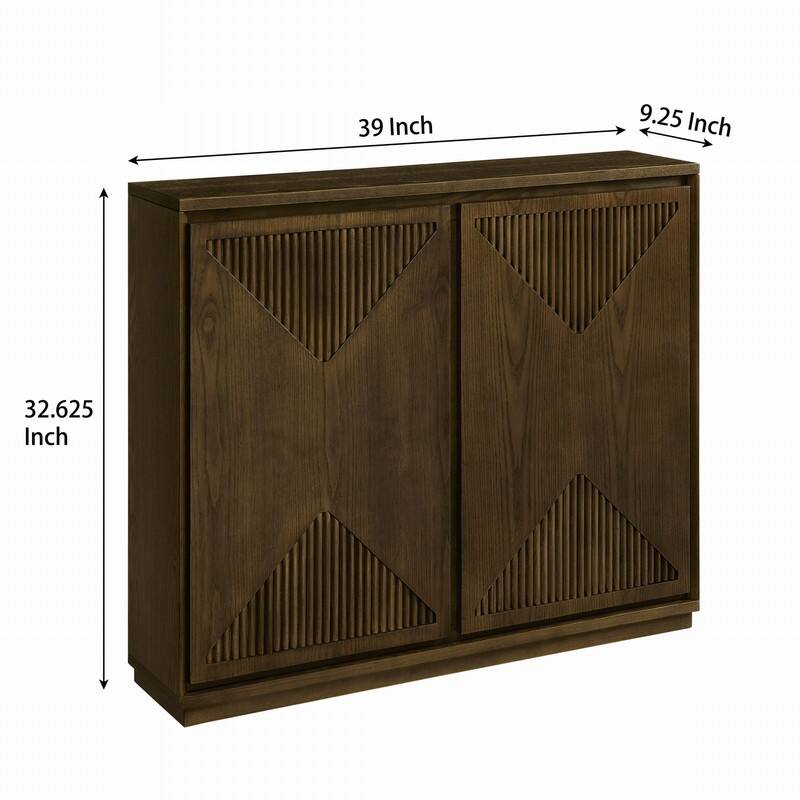 Mid Century Modern Narrow Buffet Cabinet with Storage, Side Cabinetfor Living Room or Entryway Organization
