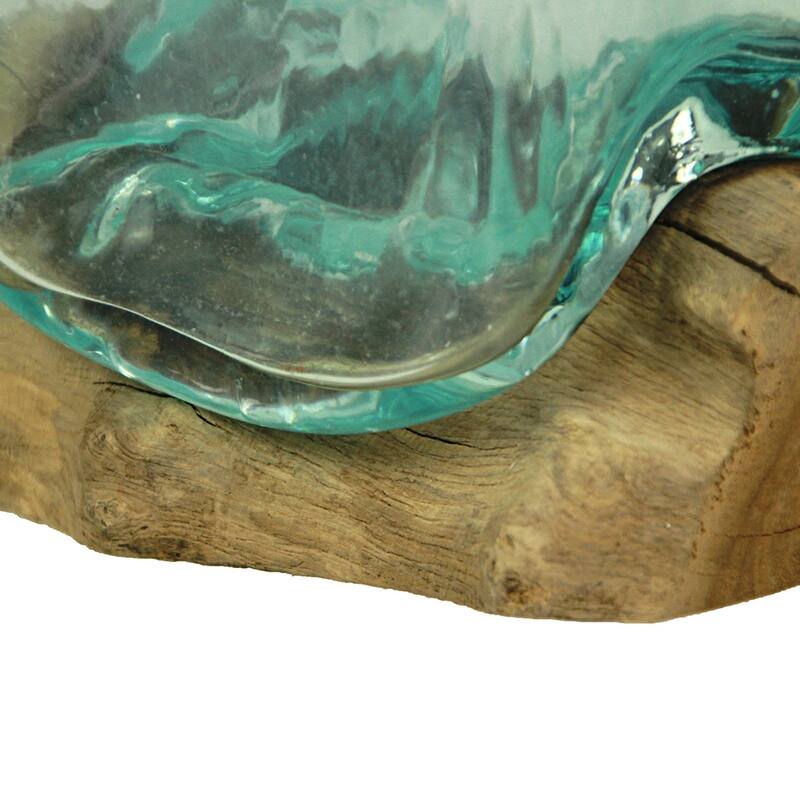 Teak Driftwood Square Bowl/Vase - 5.75" High - Home And Garden Decor
