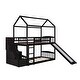 preview thumbnail 4 of 7, Designed with Safety Twin Over Twin Bunk Bed with 2-Drawers and Slide, House Bed with Slide
