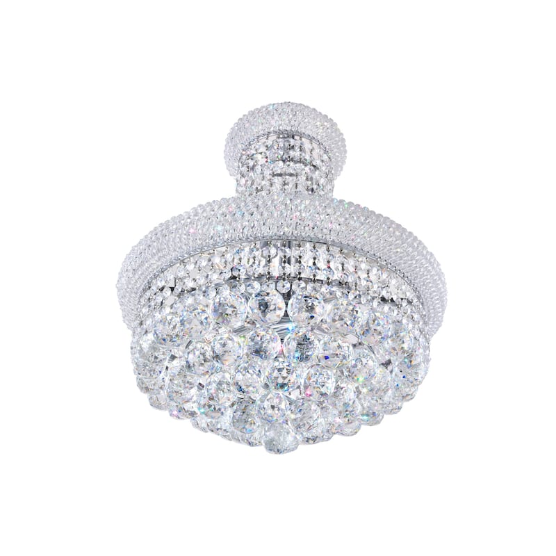 Empire 8 Light 18in Chrome Down Chandelier with Crystals