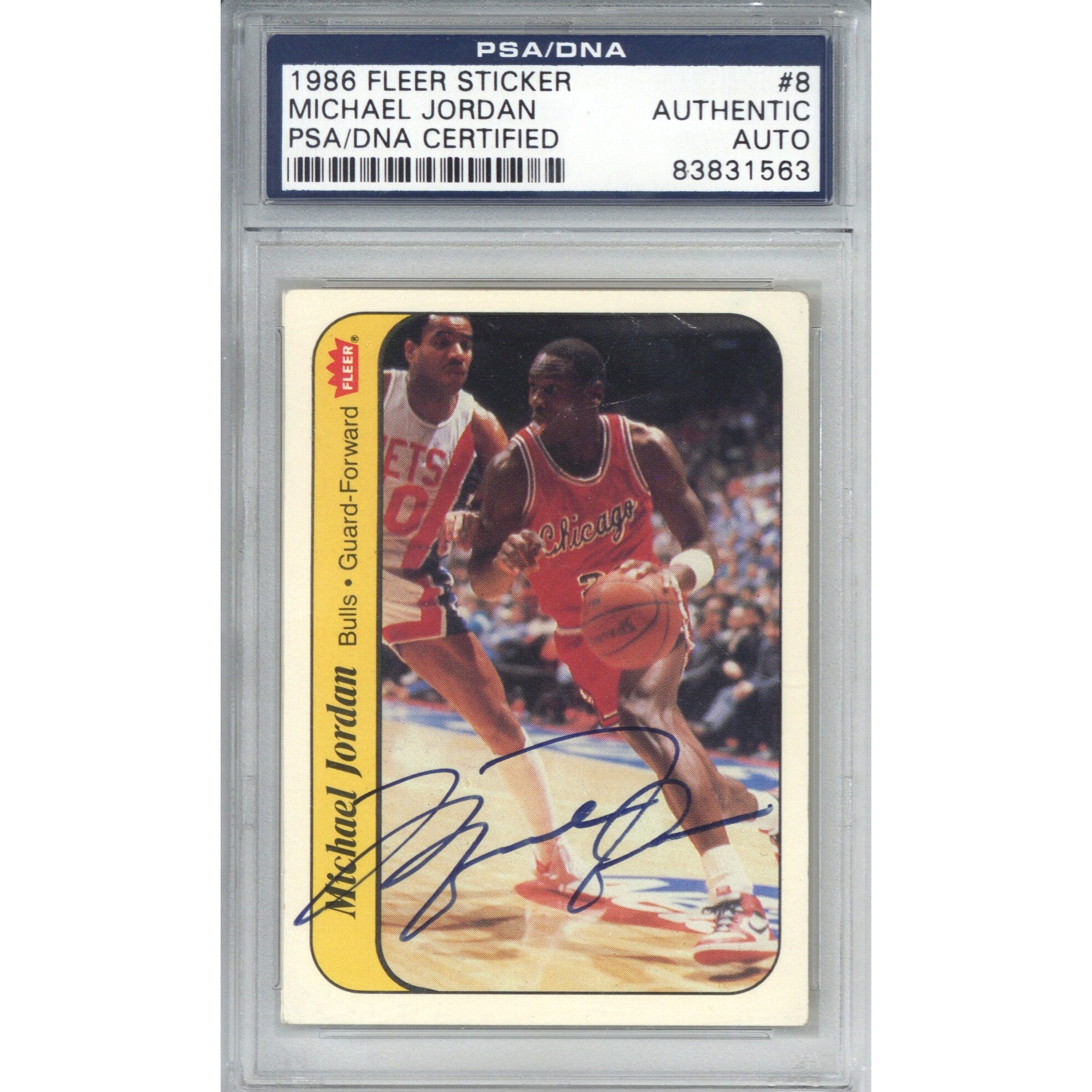 Shop Michael Jordan Signed 1986 Fleer Sticker 8 Rookie Card