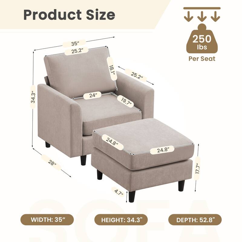 Snow Velvet Sectional Sofa