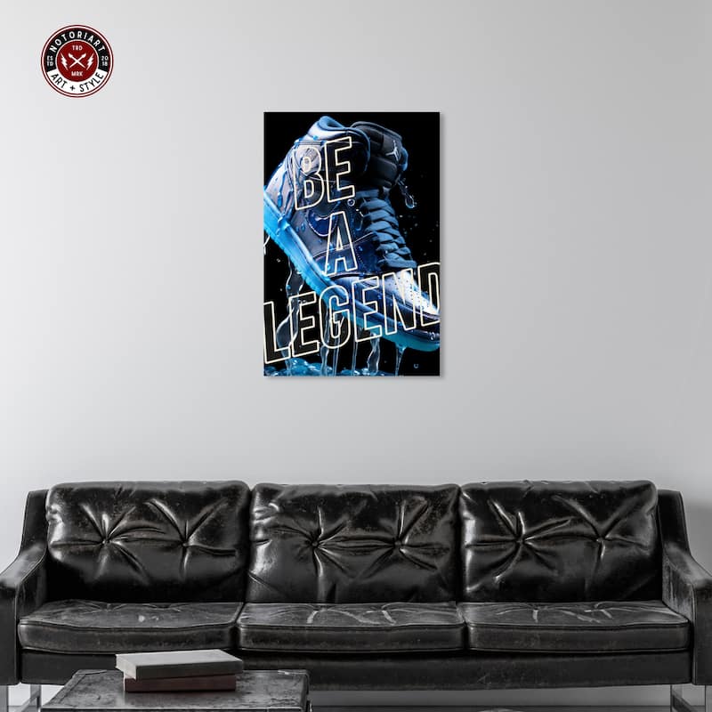 Notoriart Be A Legend Sneaker Drip Gallery Wrapped Sneaker 1 Piece Canvas Wall Art